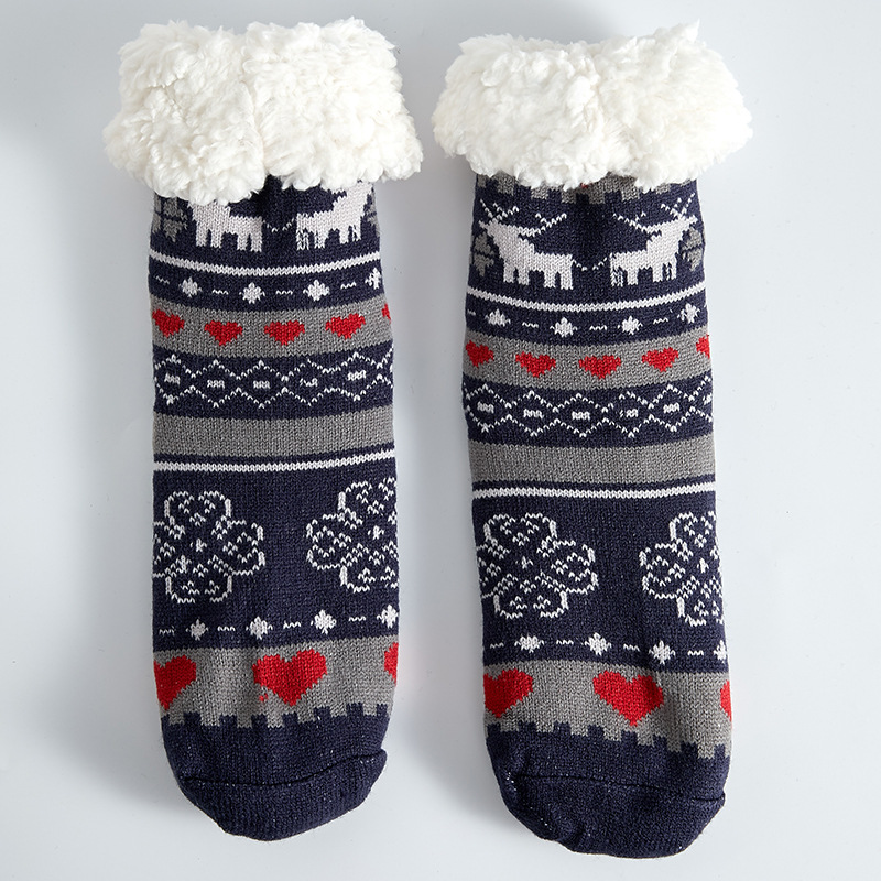 12 Pairs Slipper Socks Adult Autumn Winter Socks Thickening Floor Socks Cartoon Home Skid Plus Thick Velvet Carpet Sleep Socks